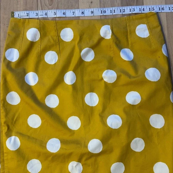 Boden Chatterly Yellow Polka Dot Pencil Skirt US 8 - Picture 2 of 7